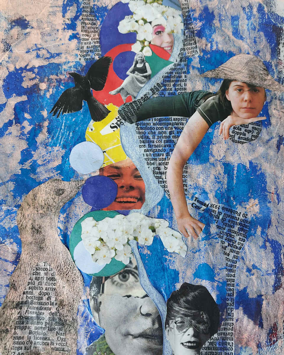 People are people by Roswitha Mueller Rohschnitt-Collagen  Image: Collage on paper