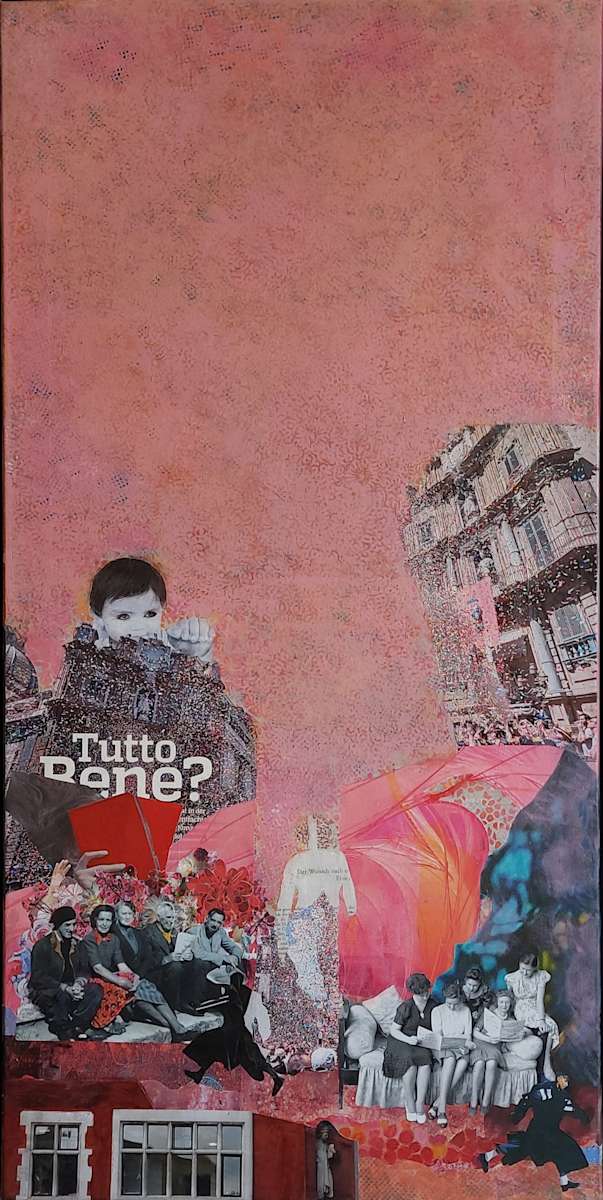 Tutto bene ? by Roswitha Mueller Rohschnitt-Collagen  Image: Collage on Canvas