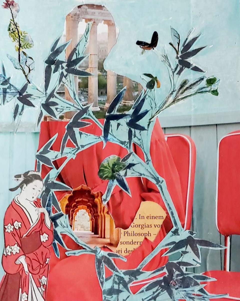 without title by Roswitha Mueller Rohschnitt-Collagen  Image: collage on paper