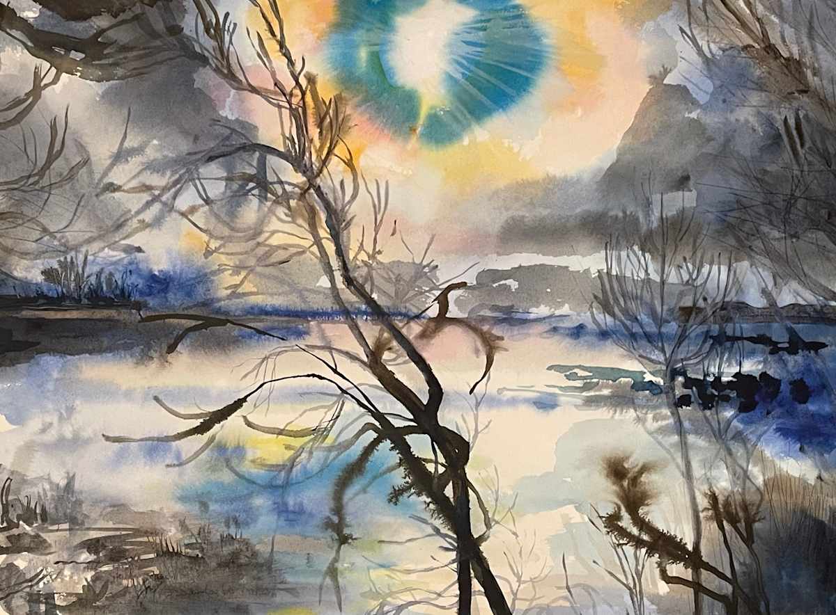 Winter Lake at Sunset (Santa Fe Lake) by Denita Benyshek 