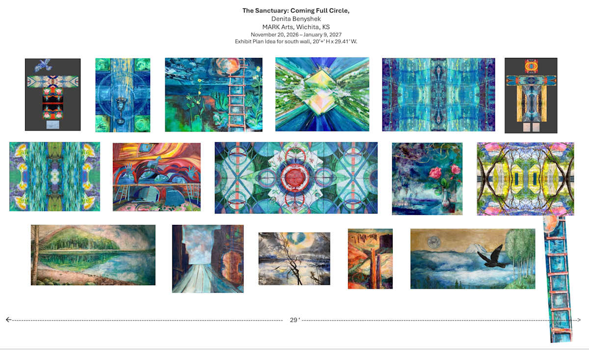 The Sanctuary: Coming Full Circle, exhibit plan, south wall by Denita Benyshek, Image 1.