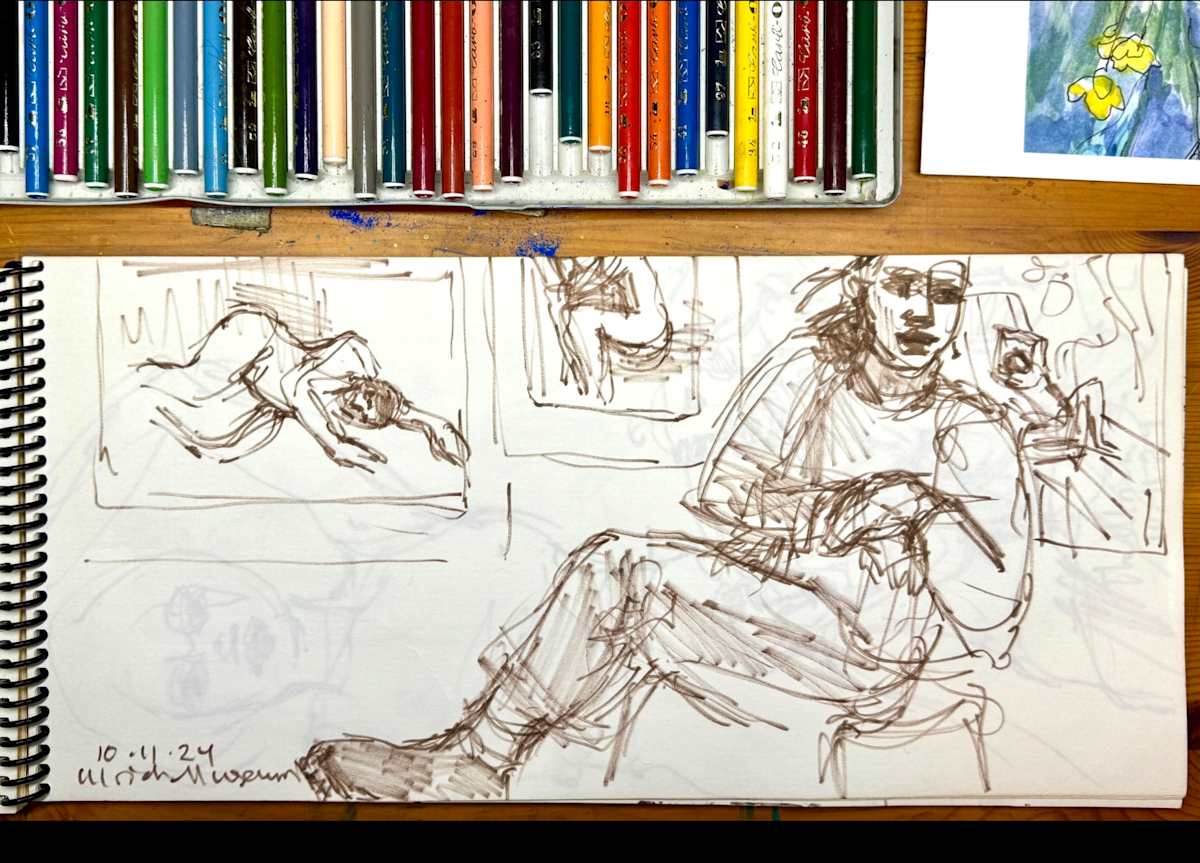 Ulrich Art Museum "Repose" exhibit, 1, animated woman by Denita Benyshek 