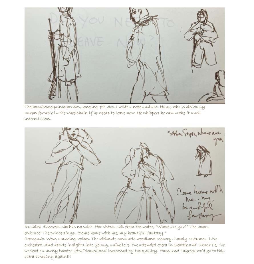 Rusalka, Wichita Opera, series of drawings by Denita Benyshek  Image: Come home with me, my beautiful fantasy.