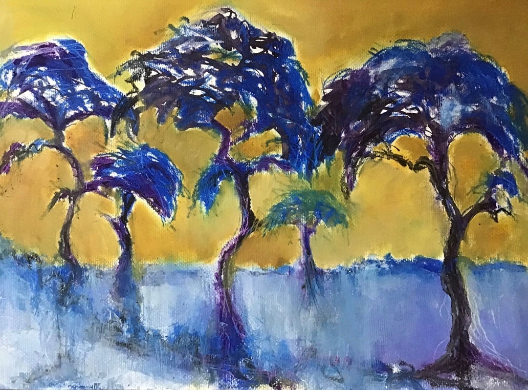 Three Trees Matisse by Karen Blacklock  Image: Breckland trees study based on style of Matisse