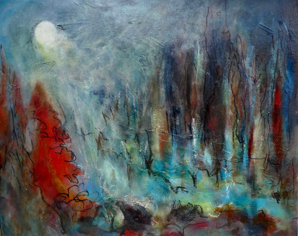 Moonlit forest by Karen Blacklock 