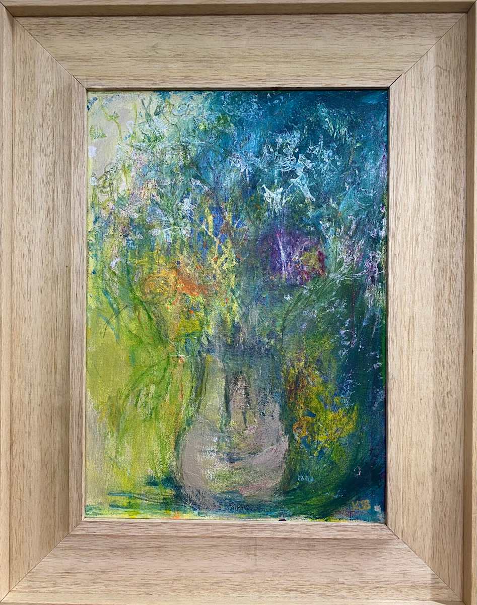 Cow parsley and poppies vase by Karen Blacklock 