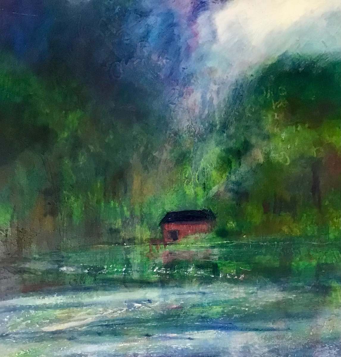 Cabin on the lake by Karen Blacklock 