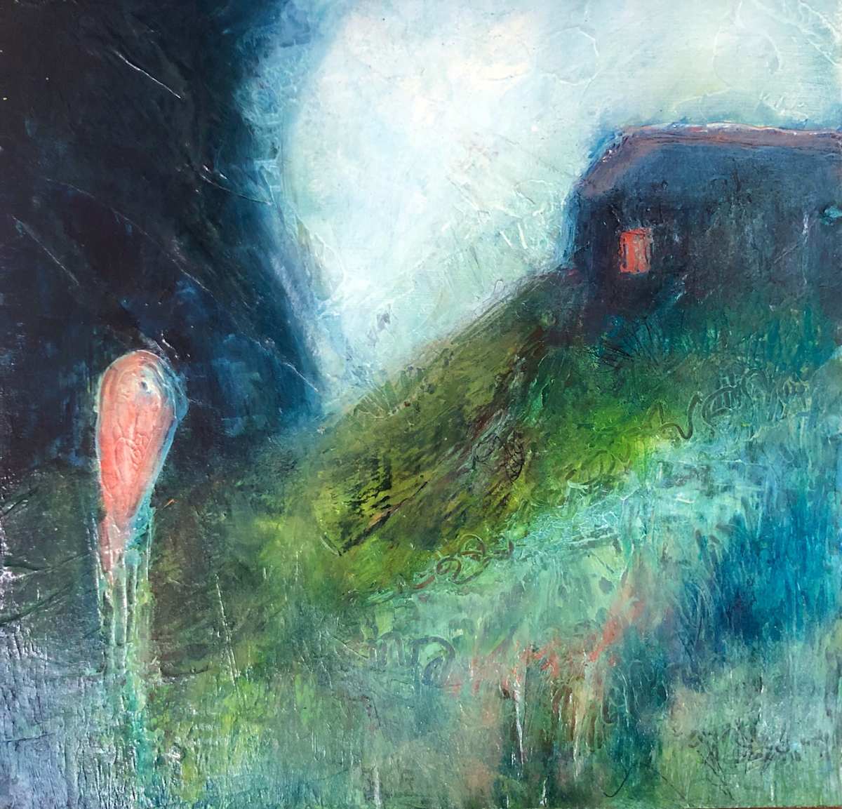 An owl is watching by Karen Blacklock  Image: finished painting