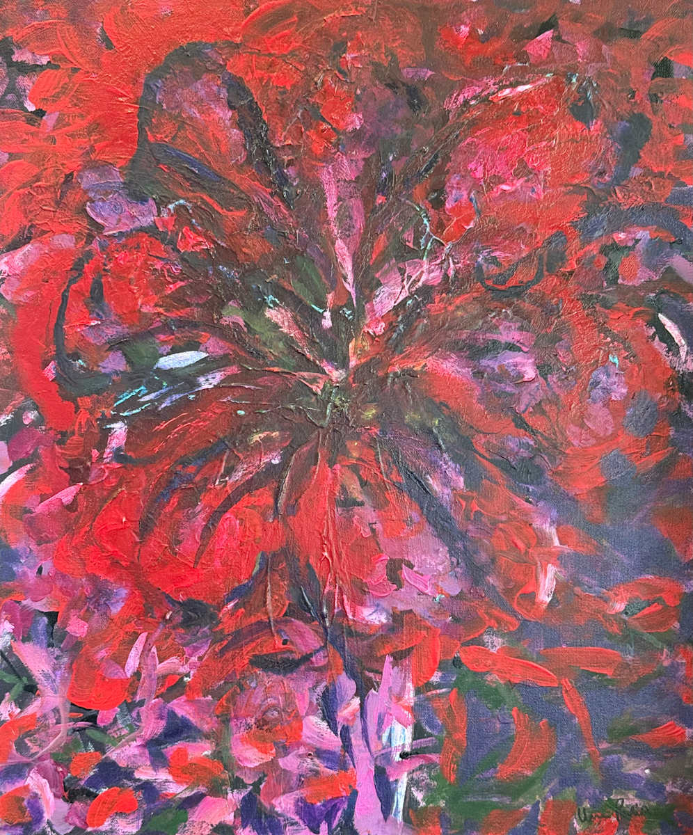 Floral Fireworks Painting by Una Paris  Image: Floral Fireworks by Una Paris