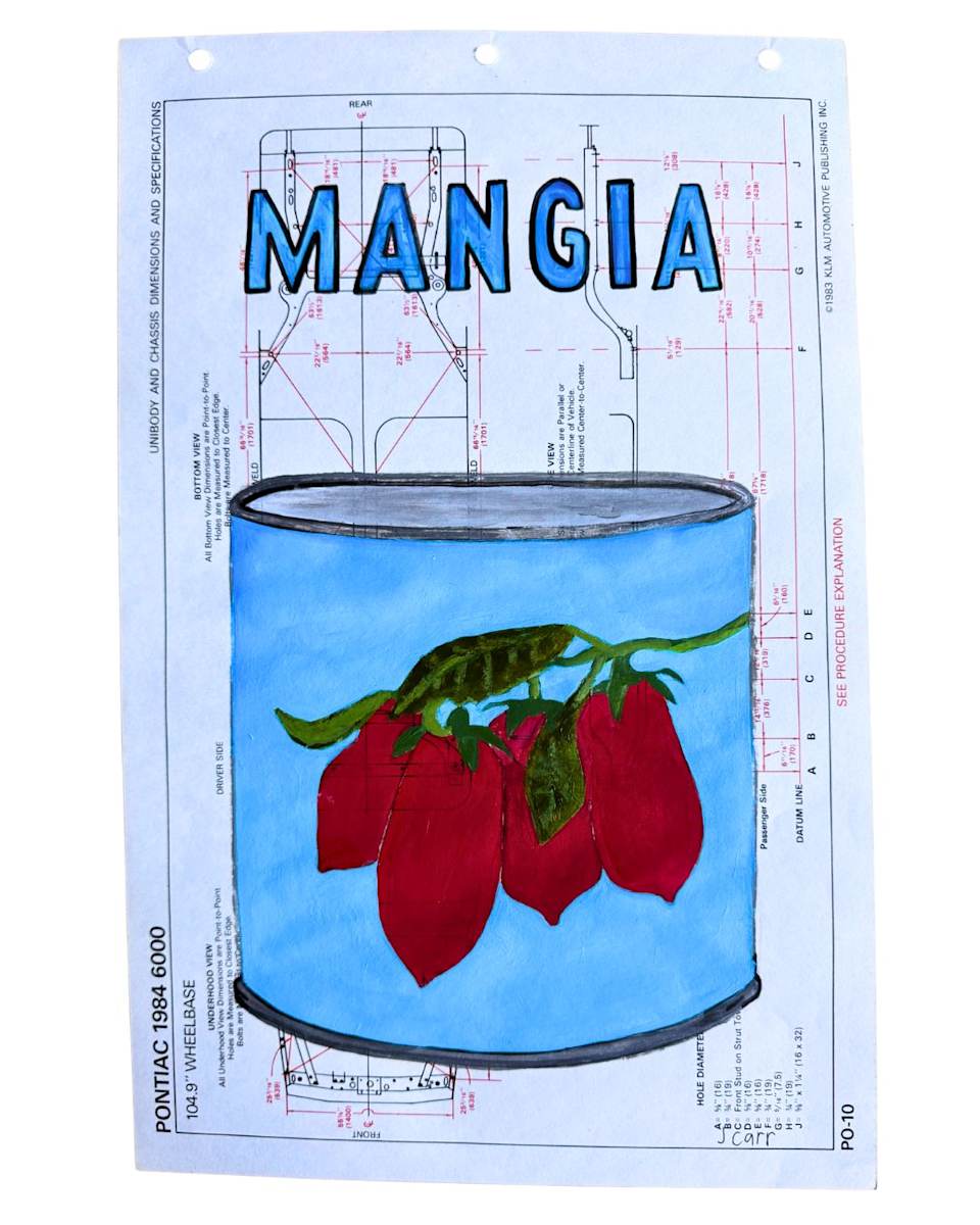 Mangia / 4 Tomatoes Cluster / Blue by Jennie Carr 