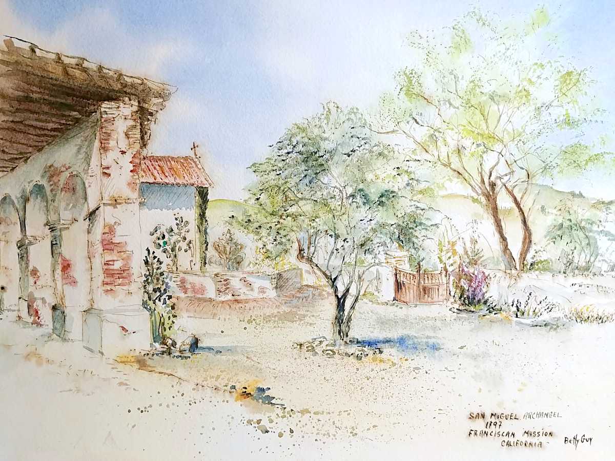 San Miguel Archangel 1797 Franciscan Mission California by Betty Guy, Image 1.