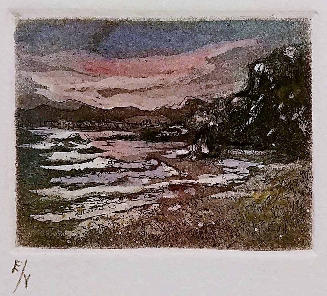 Untitled (from the series of etchings titled "California Coast") by Betty Guy 