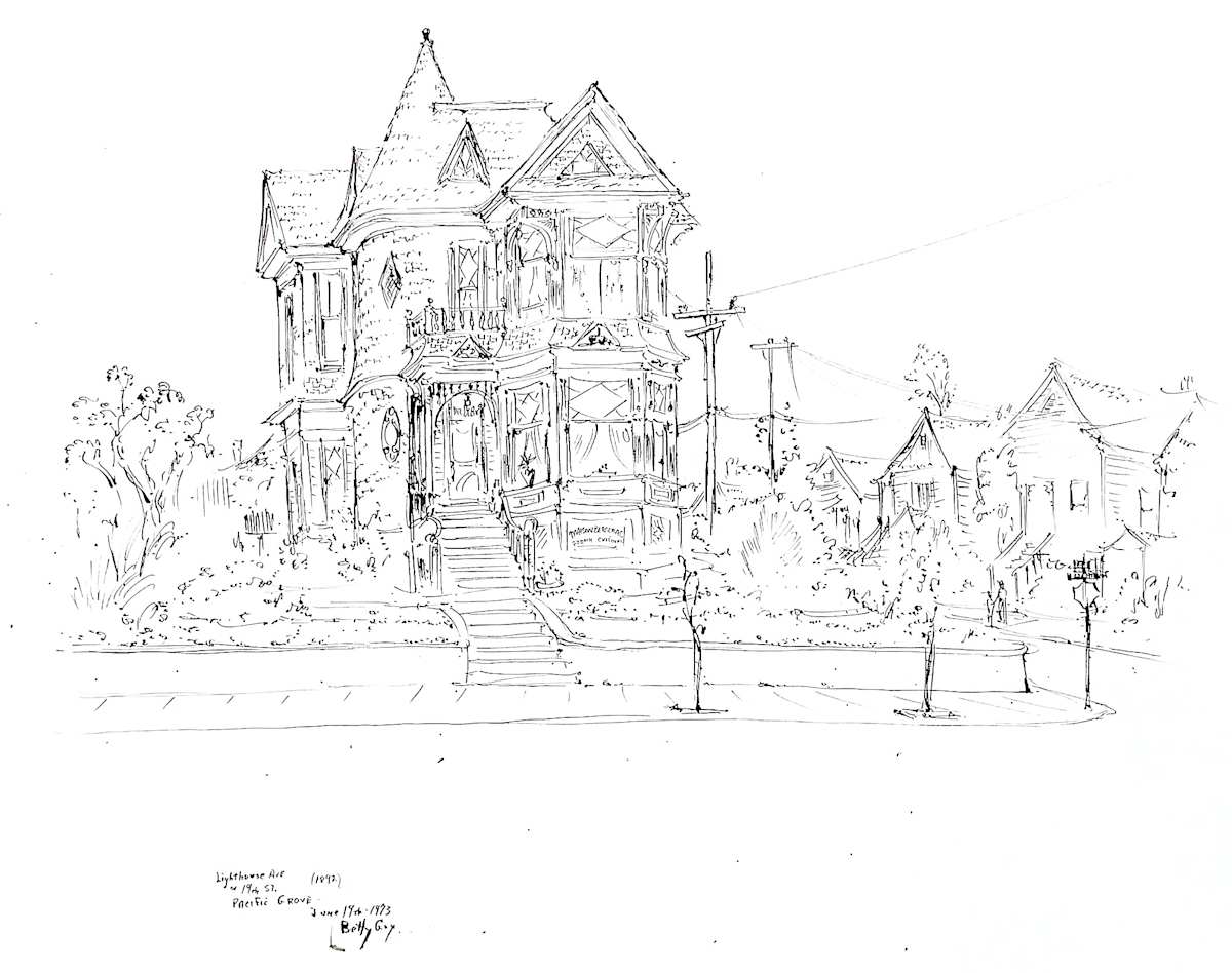 Lighthouse Ave & 19th St. (1892) Pacific Grove by Betty Guy 