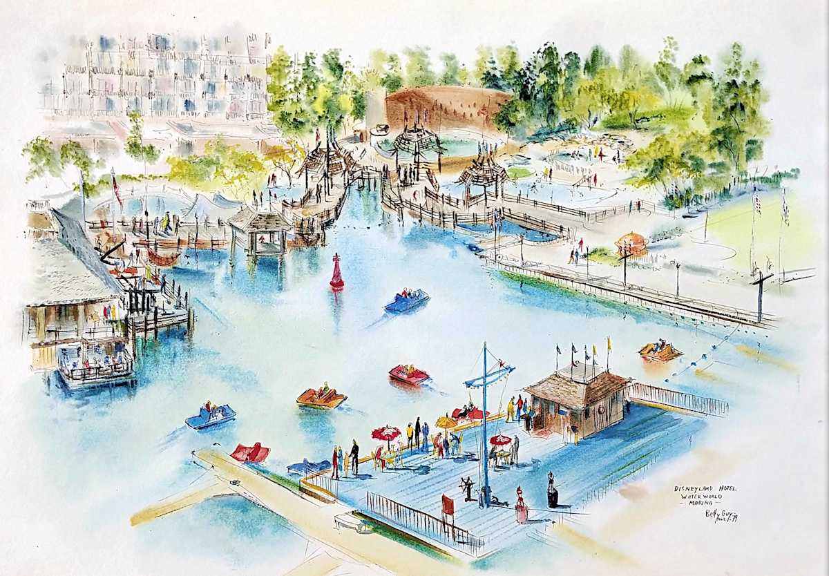 Disneyland Hotel Water World Marina by Betty Guy 