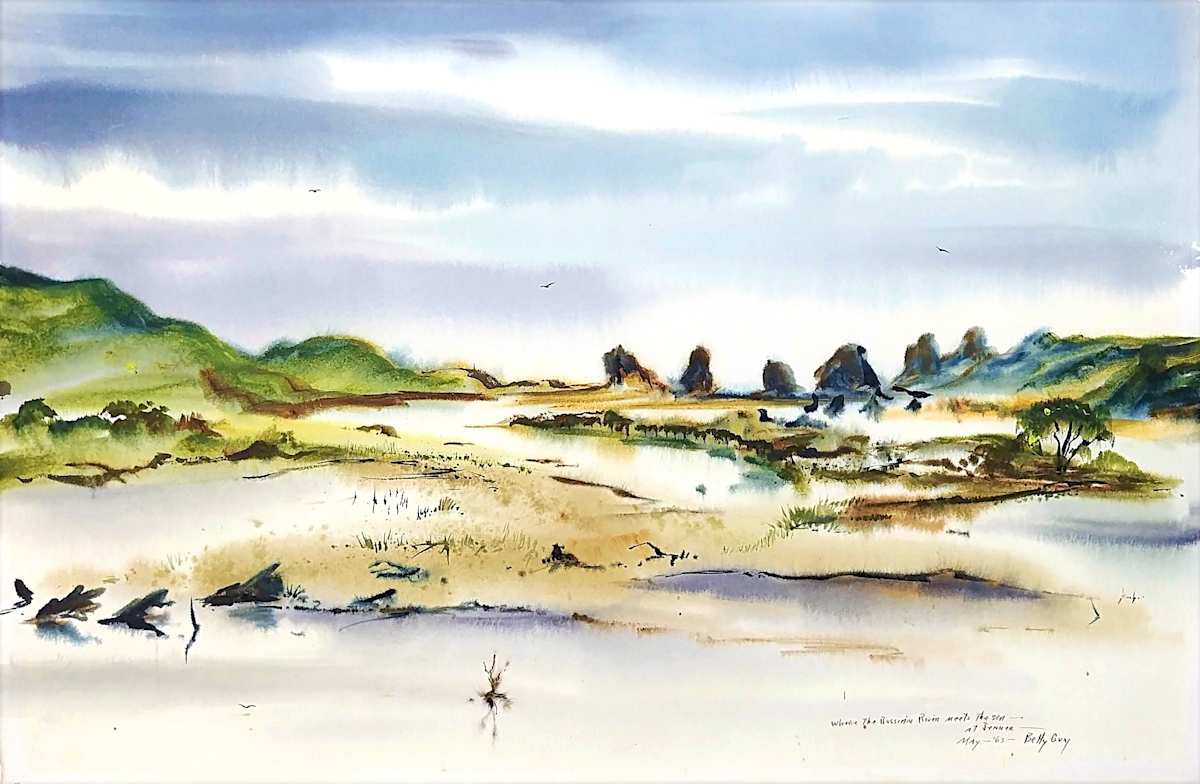 Where The Russian River Meets The Sea At Jenner by Betty Guy 