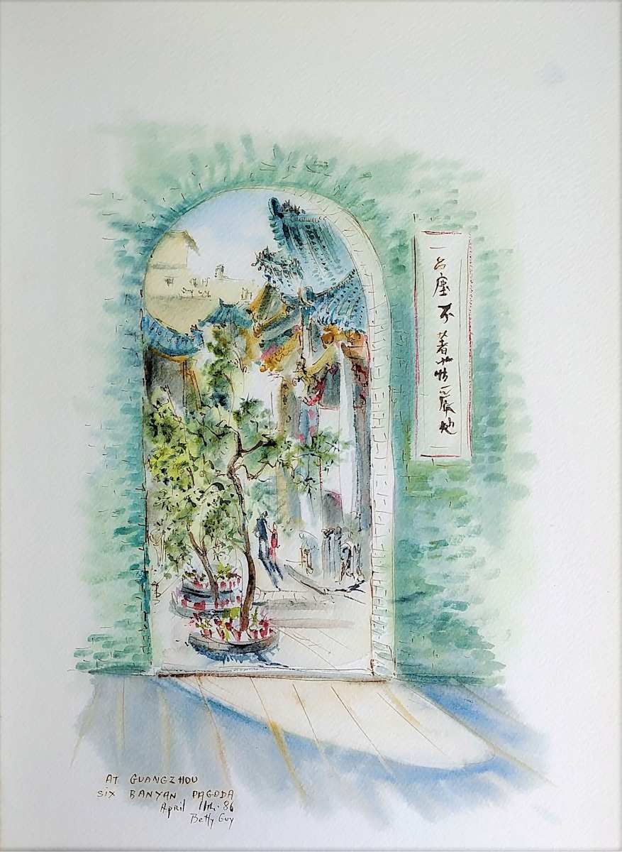 At Guangzhou Six Banyan Pagoda by Betty Guy 