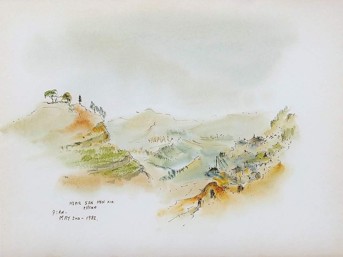 Near San Men Xia China 7 AM by Betty Guy 