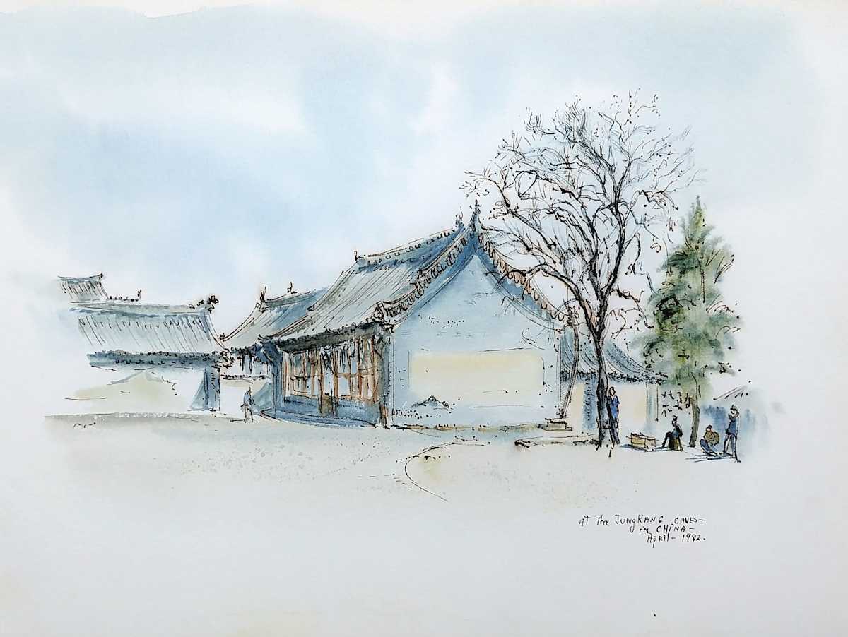 At The Jung Kang Caves In China by Betty Guy 