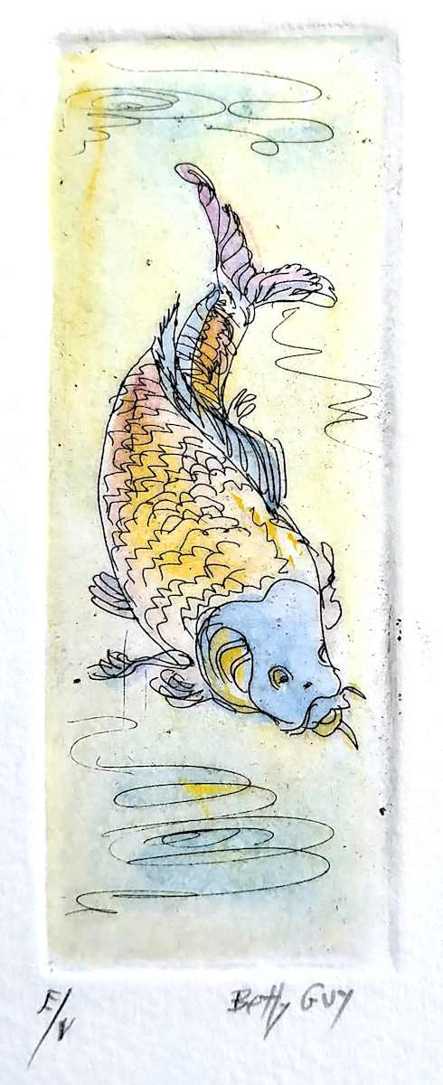 Untitled (from a series of etchings "Carp") by Betty Guy 