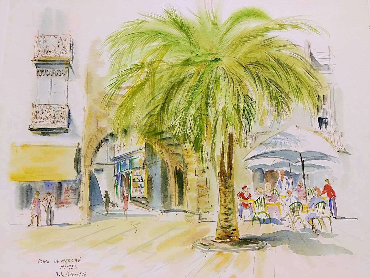 Place Du Marche Nimes by Betty Guy 