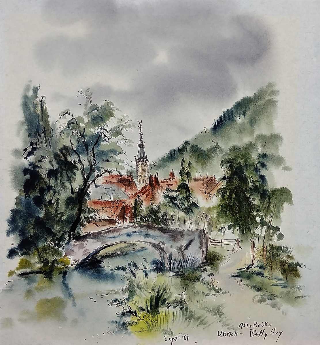 Alte Bruke Urach by Betty Guy 