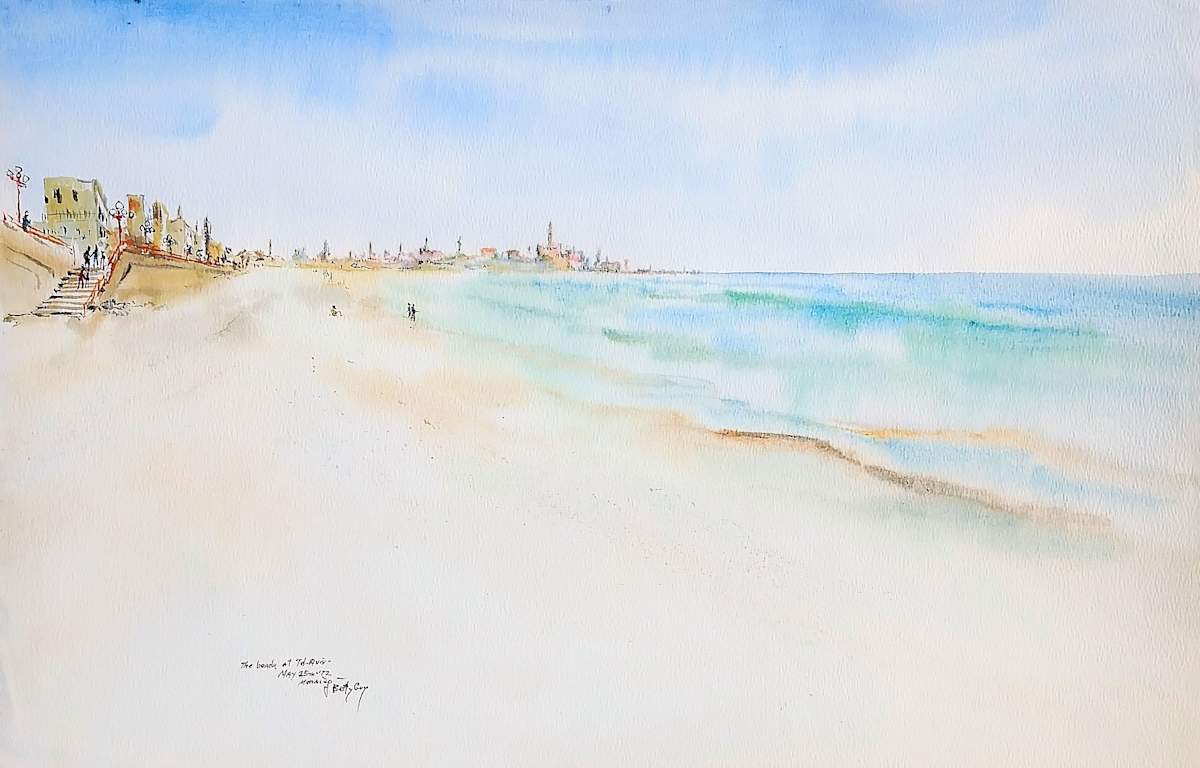 The beach at Tel-Aviv Morning by Betty Guy 