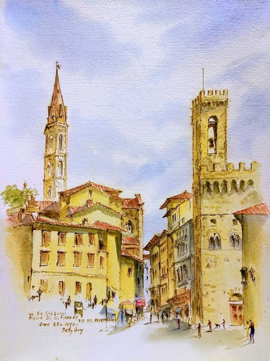 "On Via Dei Leoni Piazza Di S. Firenze" Via Del Proconsolo by Betty Guy 