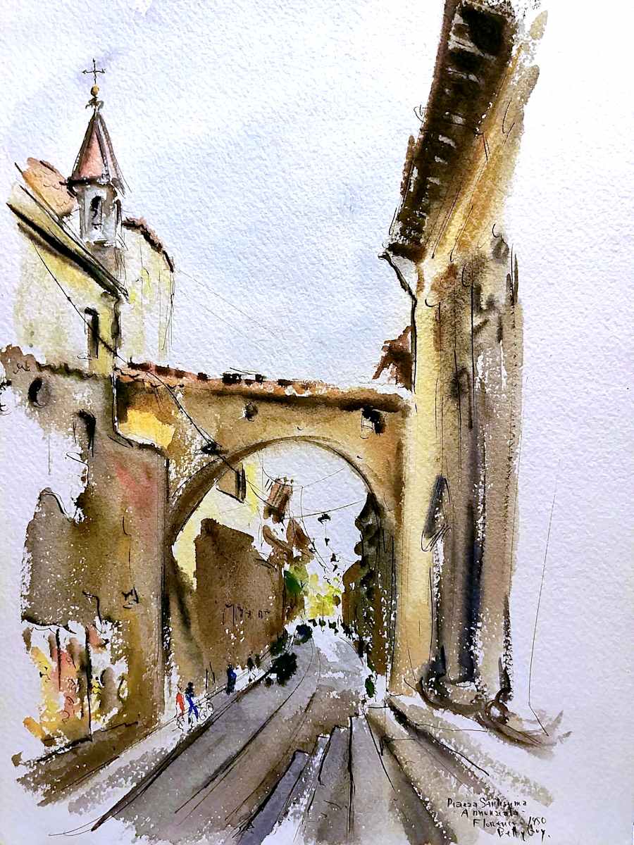 Piazza Santissima Annunziata Florence by Betty Guy 