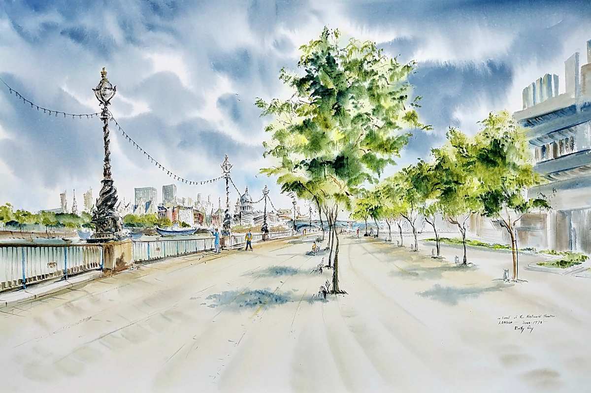 In Front of The National Theatre London by Betty Guy 
