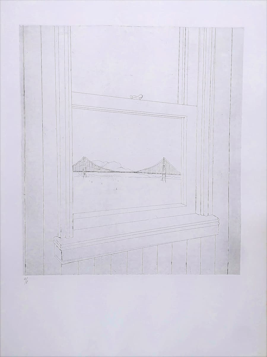 Untitled (from the series of monoprints "Window Number 1" and "The Golden Gate") by Betty Guy 
