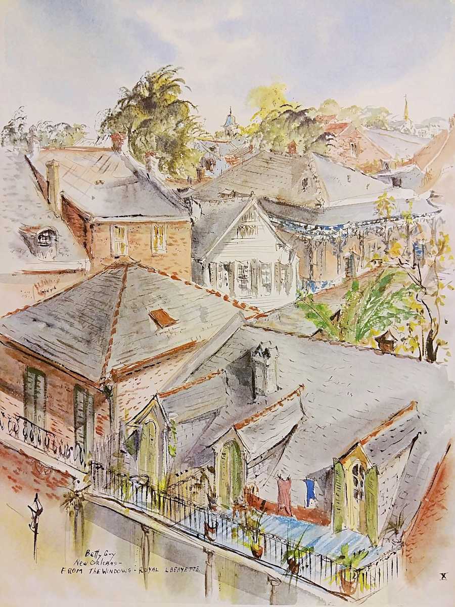 New Orleans From the Windows-Royal Lafayette by Betty Guy 