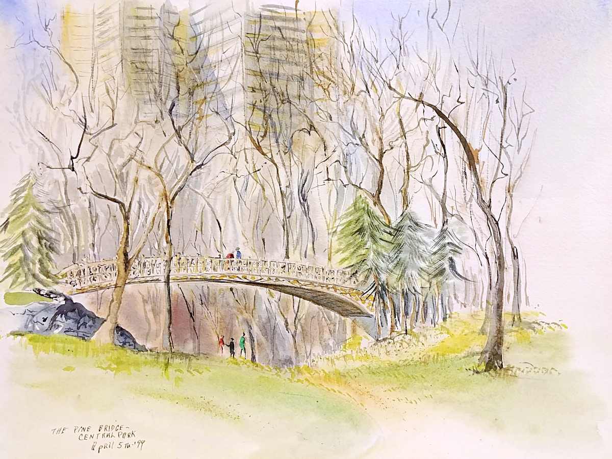 The Pine Bridge - Central Park by Betty Guy 