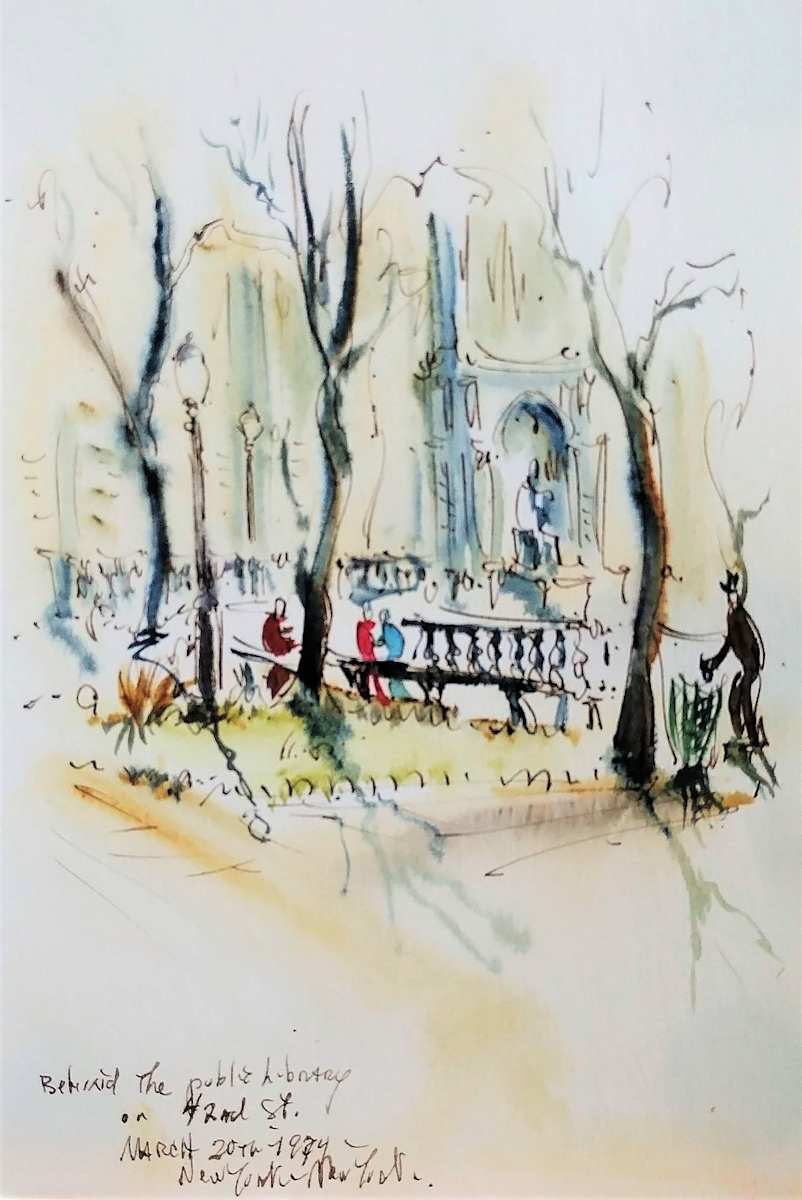 Behind The Public Library on 42nd St. New York-NewYork by Betty Guy 