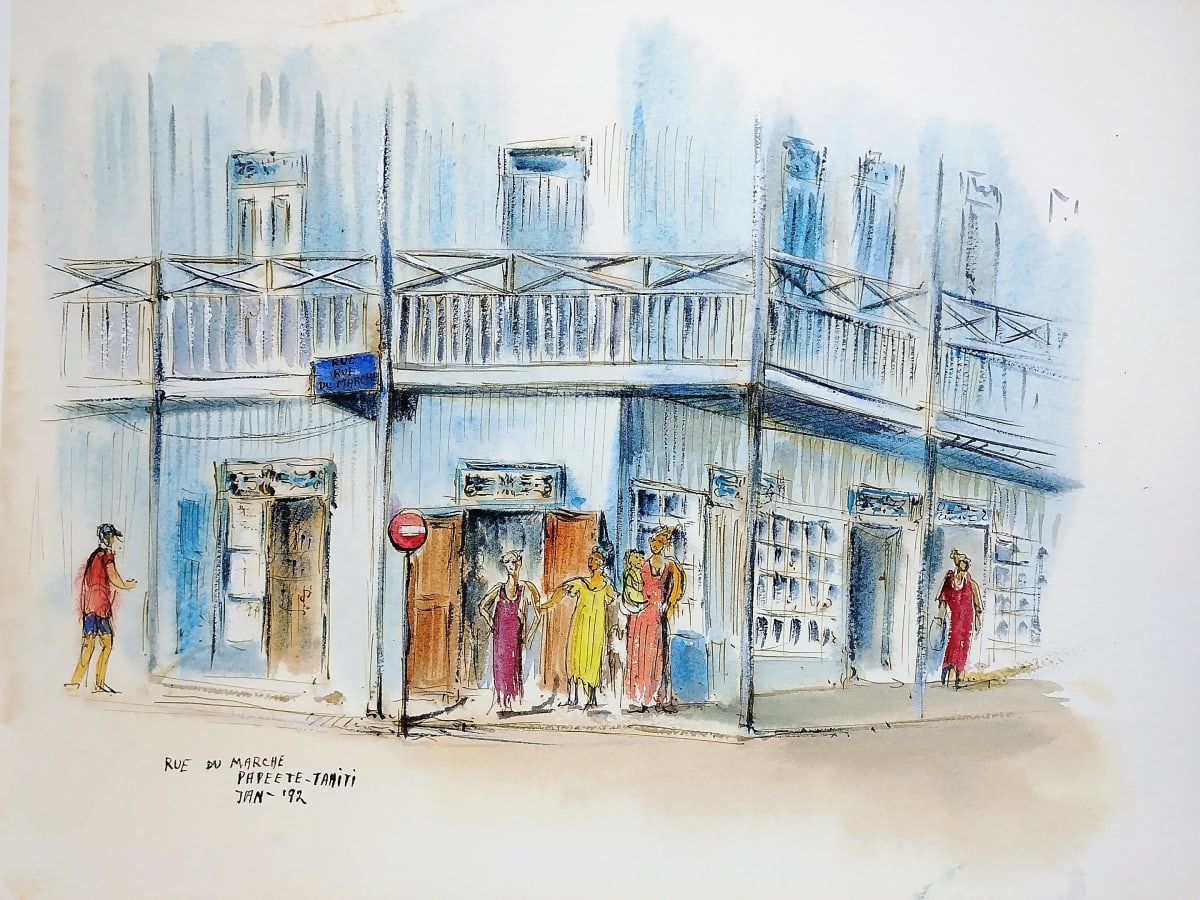 Rue Du Marche Papeete - Tahiti by Betty Guy 