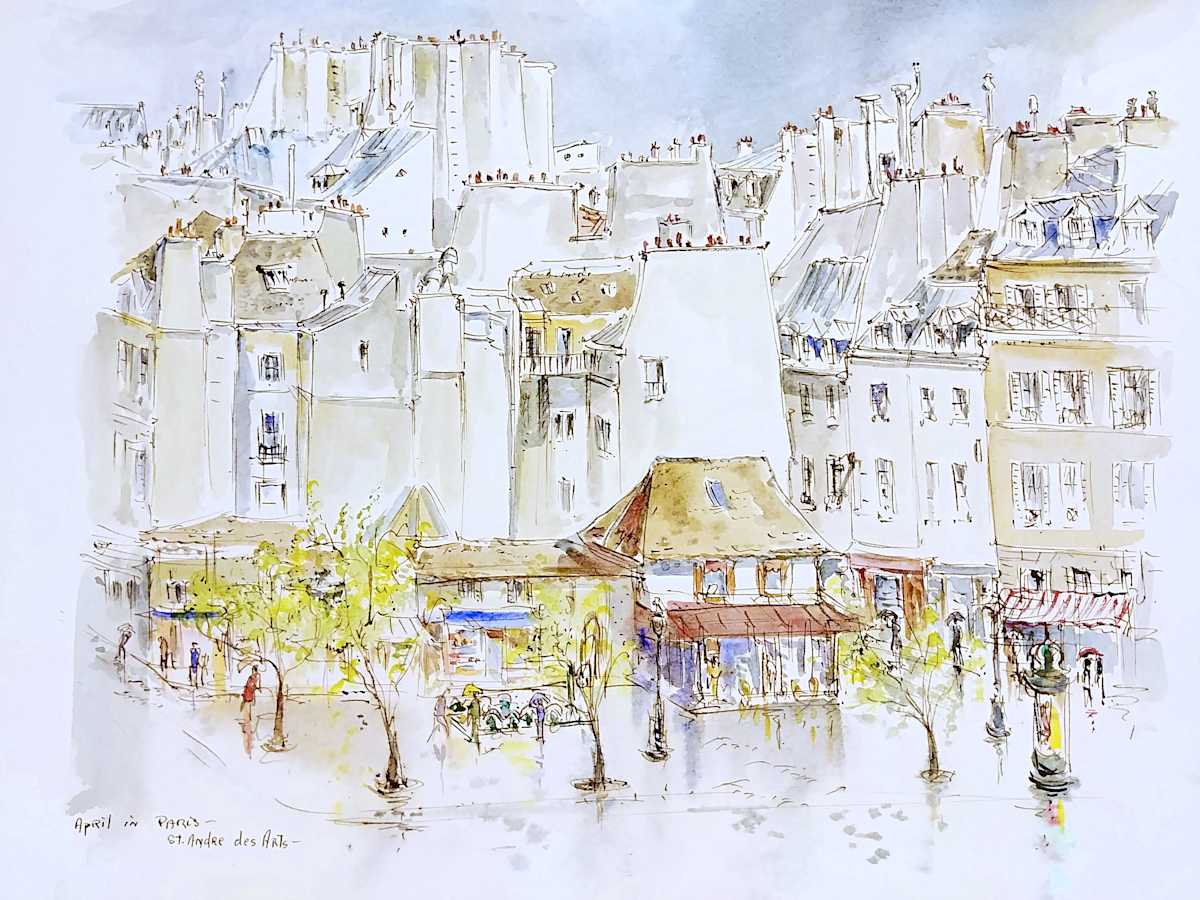April in ParisSt Andre des Arts by Betty Guy 