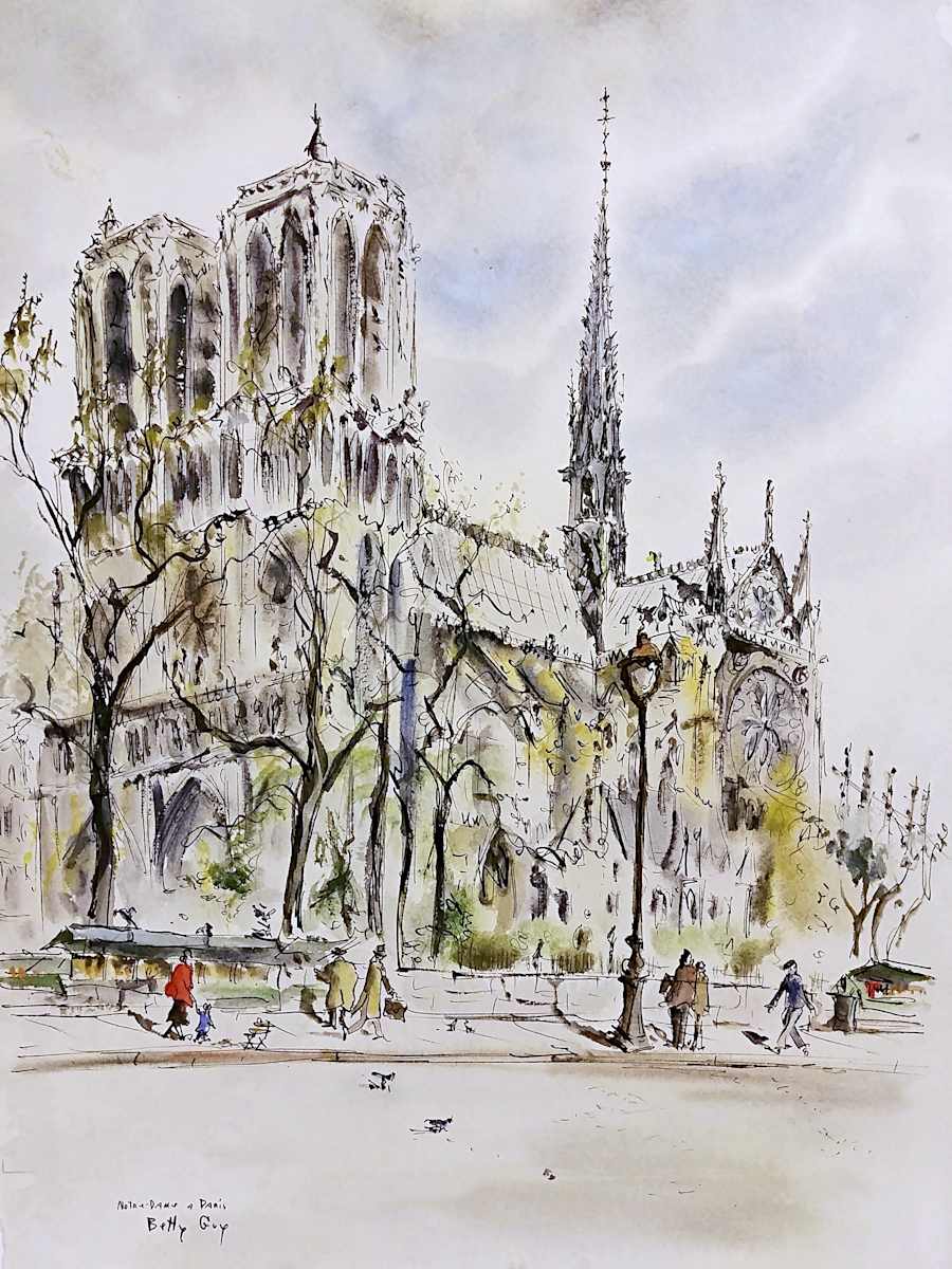 Notre Dame A Paris by Betty Guy 