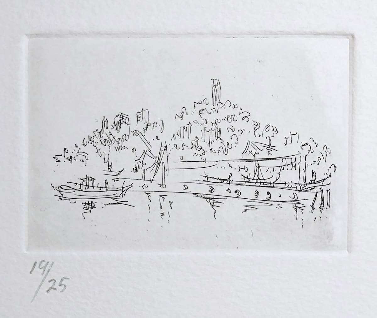 Untitled (from the series of etchings "Coit Tower") by Betty Guy 