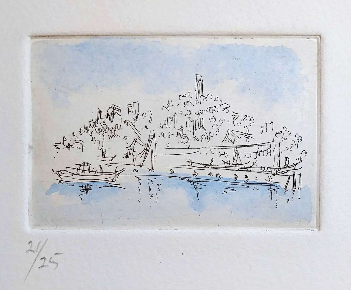 Untitled (from the series of etchings "Coit Tower") by Betty Guy 