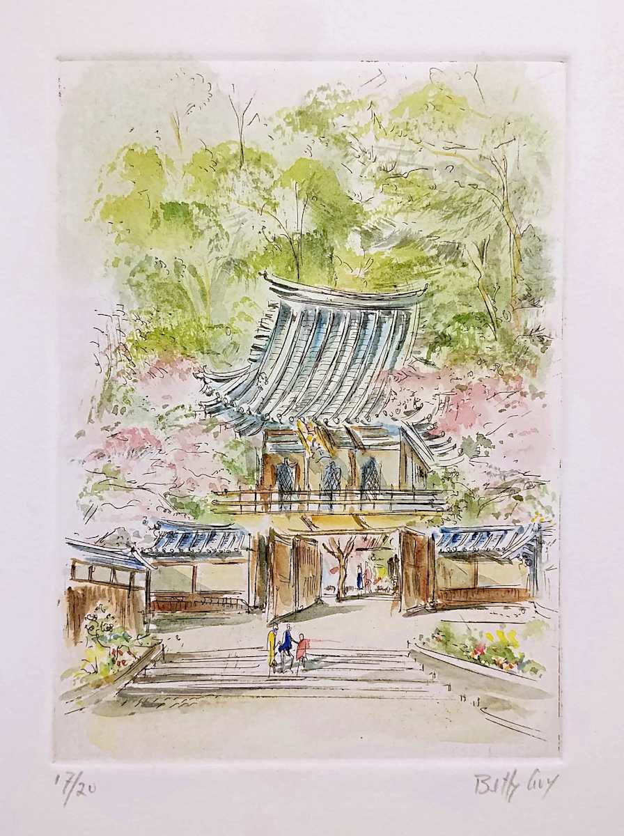 Untitled (from the series of etchings, "Japanese Tea Garden, San Francisco") by Betty Guy 