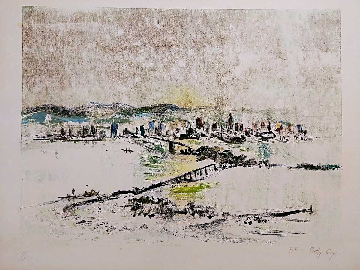 Untitled (from a series of monotypes titled "San Francisco" and "The City") by Betty Guy 