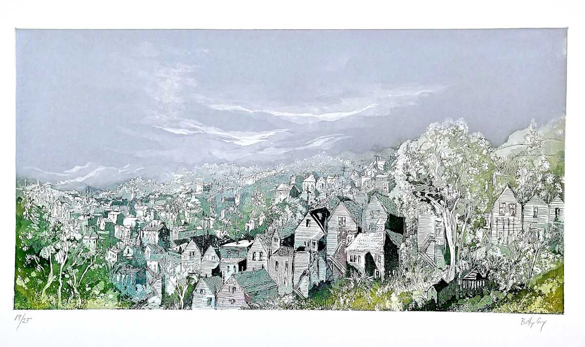 Untitled (from the series of monoprints "San Francisco") by Betty Guy 