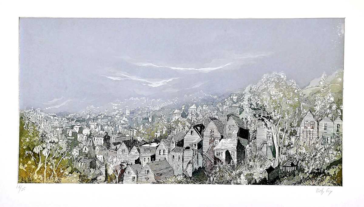Untitled (from the series of monoprints "San Francisco") by Betty Guy 