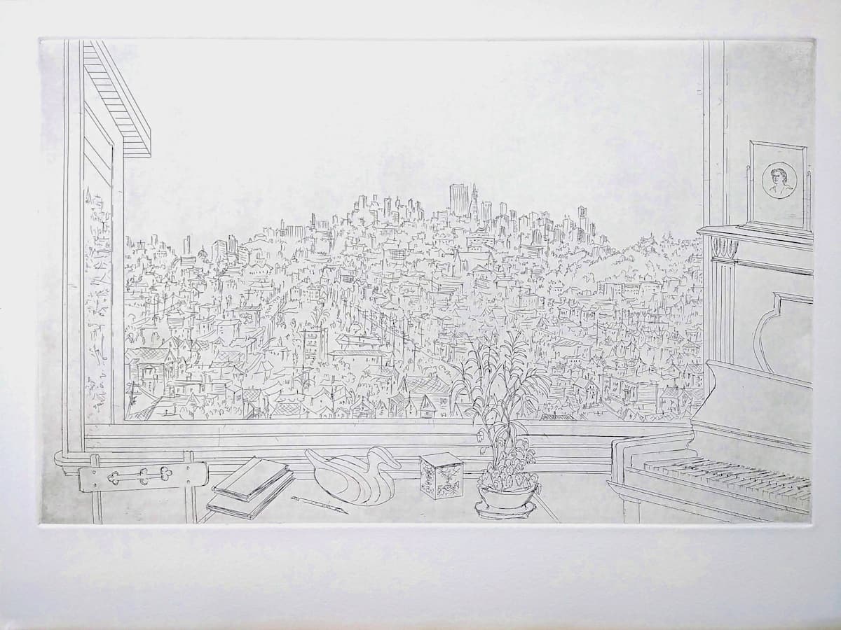 Untitled (from the series of etchings/monoprints "San Francisco" and "The City-San Francisco") by Betty Guy 