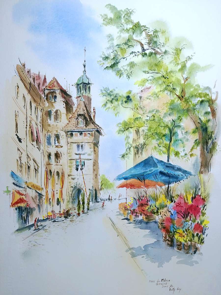 Place du Molard Geneve by Betty Guy 