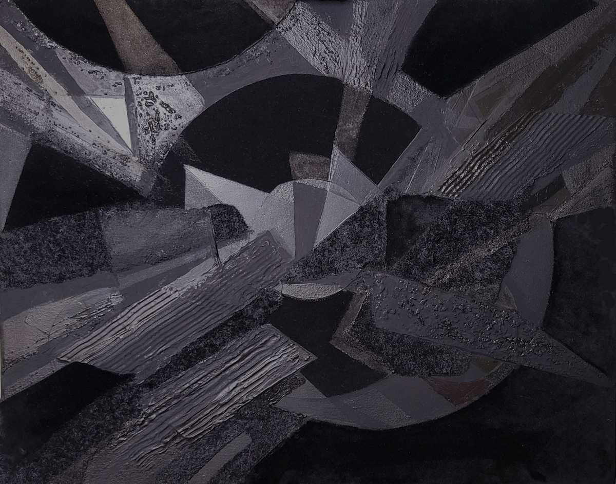 Galactic by Sara Twomey  Image: I used the surface of the black to comment on light. The Black Paintings are an attempt to capture light in its most physical sense. 