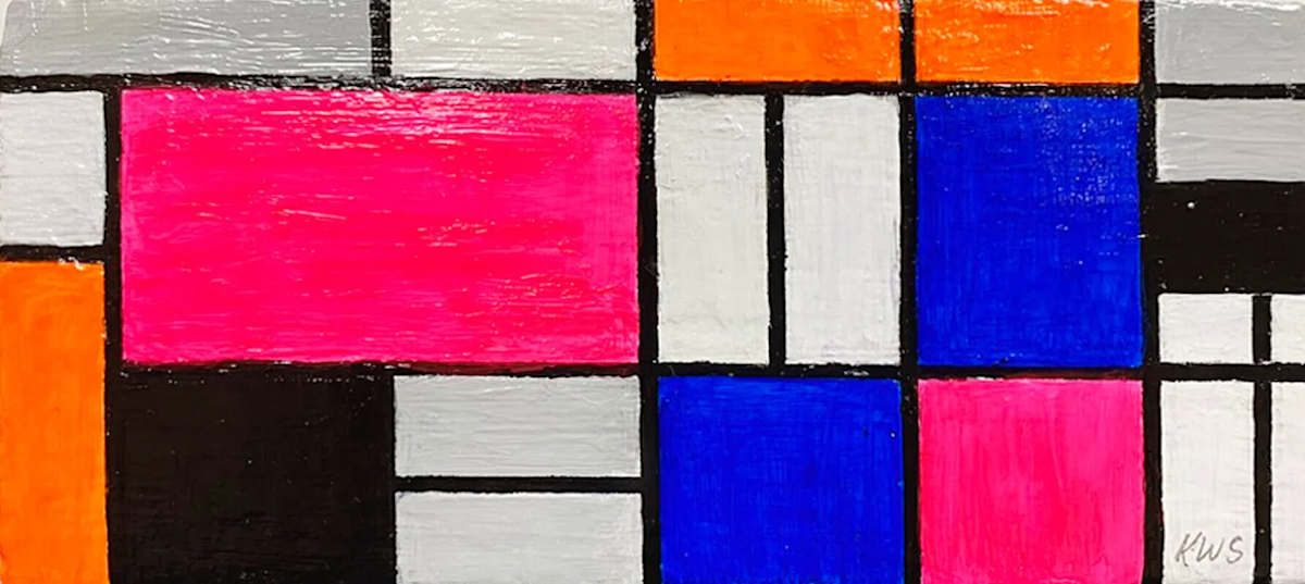 Hot Pink Mondrian No. 2 by Wren Woodward Sarrow, Image 1.