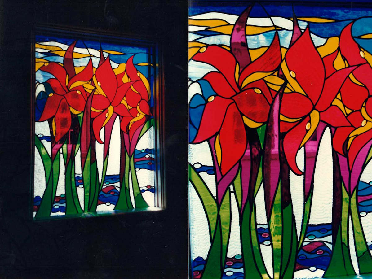 Floral Stained Glass Window by Wren Woodward Sarrow, Image 1.