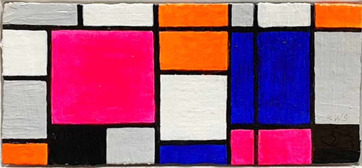 Hot Pink Mondrian No. 1 by Wren Woodward Sarrow 