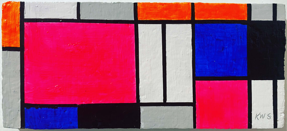 Hot Pink Mondrian No. 3 by Wren Woodward Sarrow 