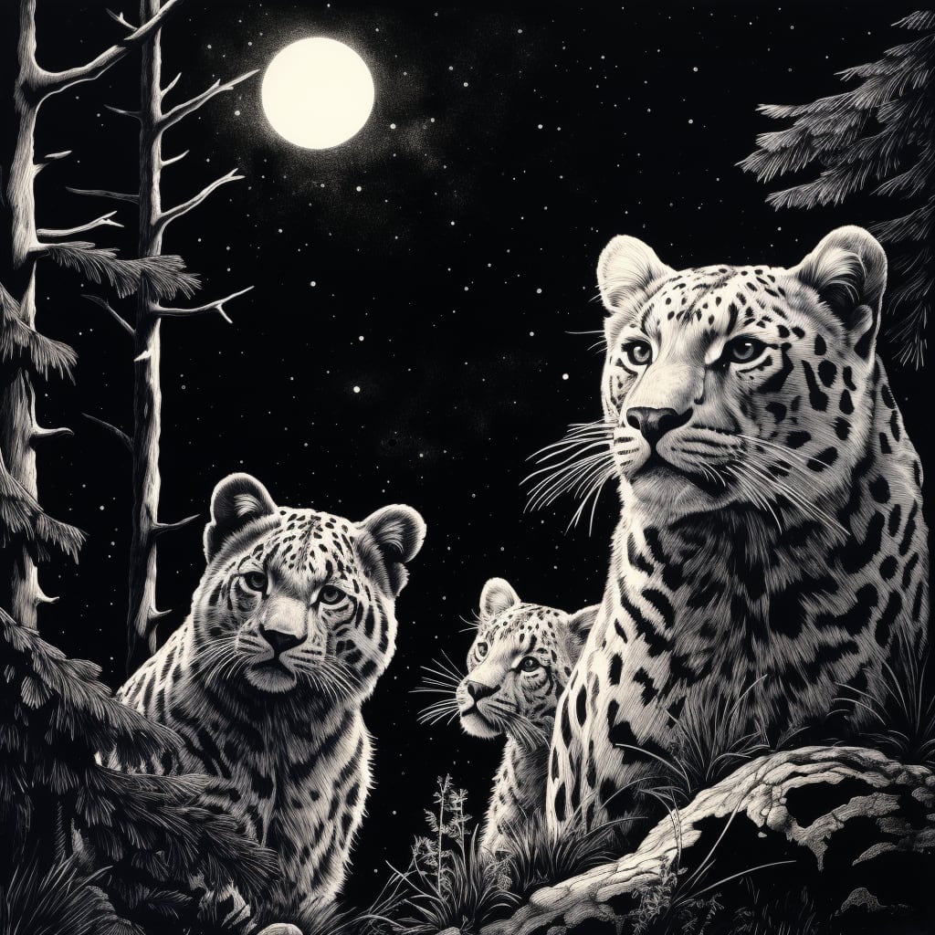 Critically Endangered Amur Leopard Family No. 2 by Wren Sarrow 